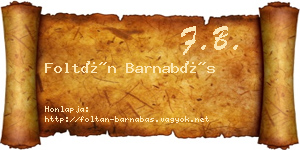 Foltán Barnabás névjegykártya